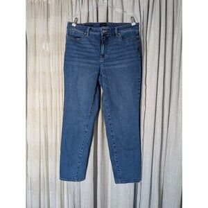 Talbots Women's Blue Slim Ankle Denim Jeans Size 12 Regular Medium Wash 5-Pocket